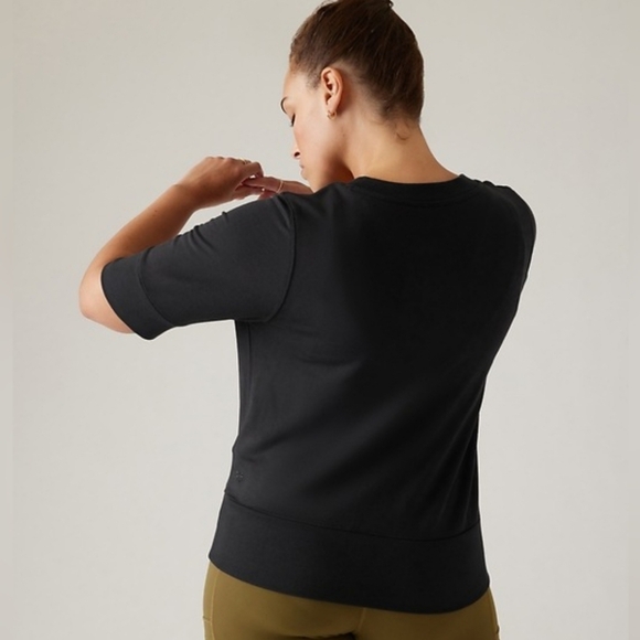 Athleta Step Forward Sweatshirt Tee V-Neck Black Athletic Shirt XXS/TTP - Picture 4 of 10
